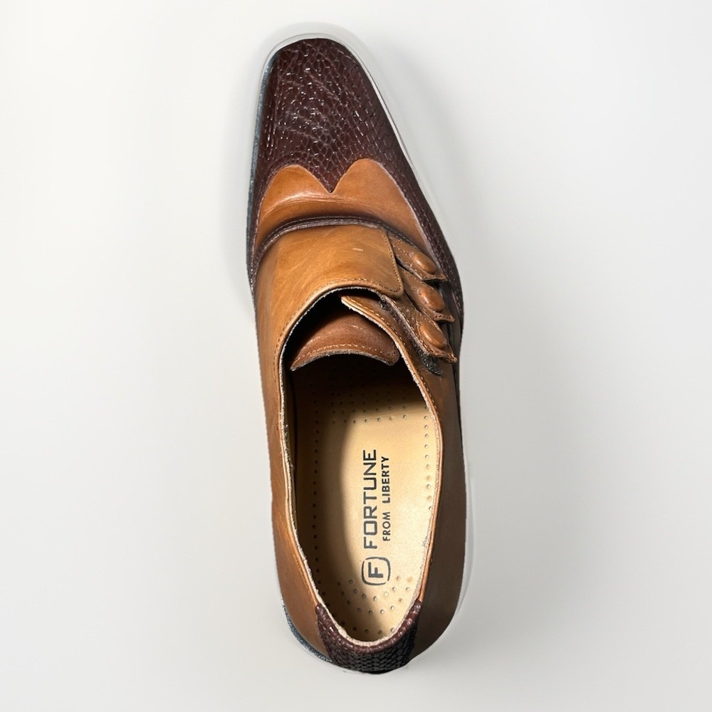 Fortune from Liberty Brown Tan Leather Slip On Square Toe Dress Shoes 10.5 - Picture 5 of 6